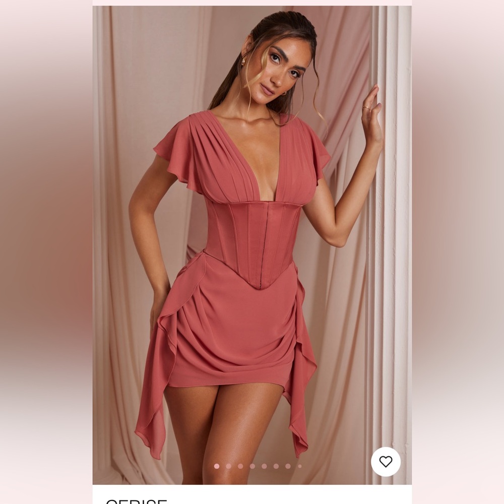 Oh Polly Terracotta dress with corset worn once